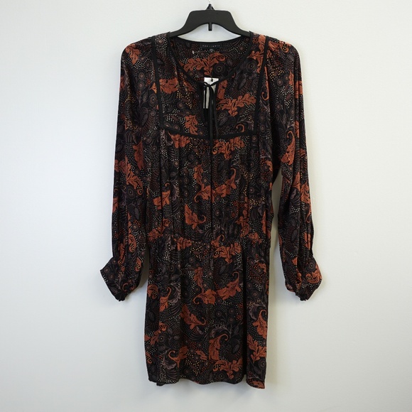 Sanctuary Dresses & Skirts - Sanctuary Long Sleeve Black Printed Peasant Dress